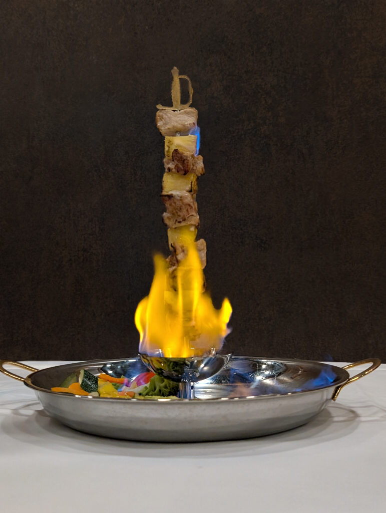 Schweizer Poulet Flammenspiess